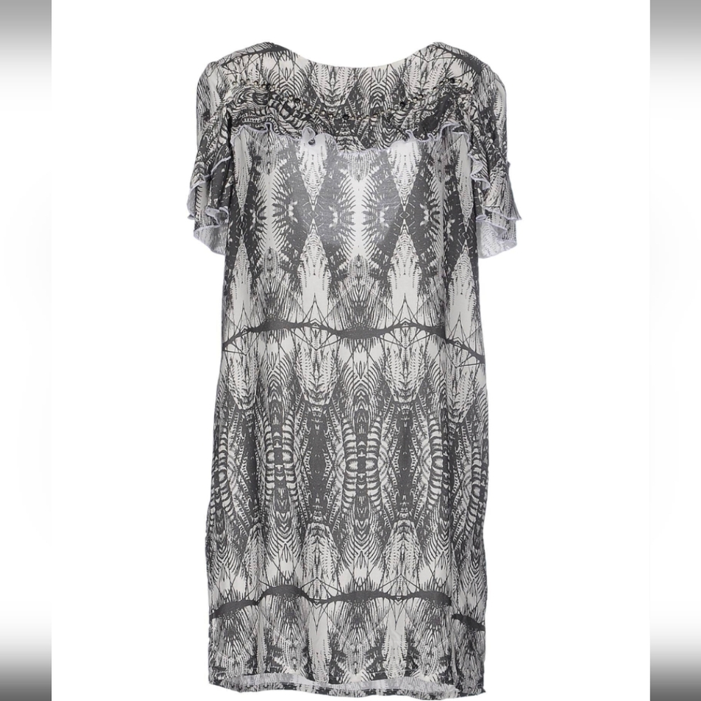 NEW NEVER WORN MET JEANS INT'L mini dress SIZE L in grey